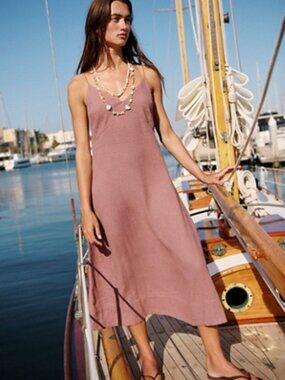 Free People - Emmers Linen Midi Dress - Small